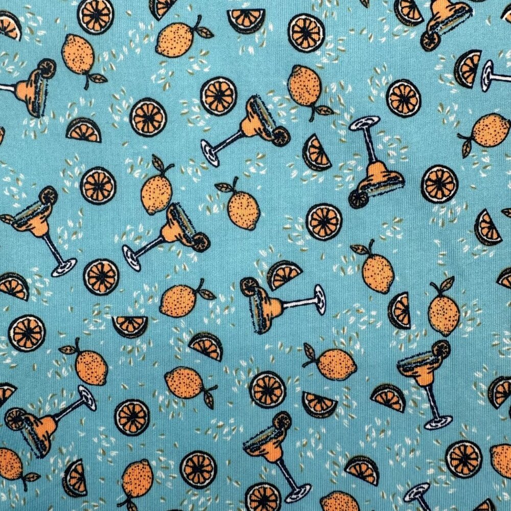 Callaway Golf Polo Shirt Mens Opti Dri XXL Margarita Blue Orange Slice Kitschy - Picture 5 of 10